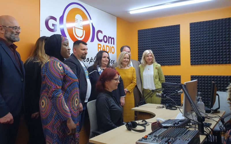 Ukranian, Polish & Lithuanian Ambassadors Larysa Gerasko, Anna Sochańska & Marijus Gudynas on Courtesy Visit to GOCM Radio